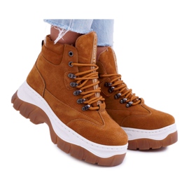 SEA Tênis de trekking feminino Trappers Camel Greem marrom
