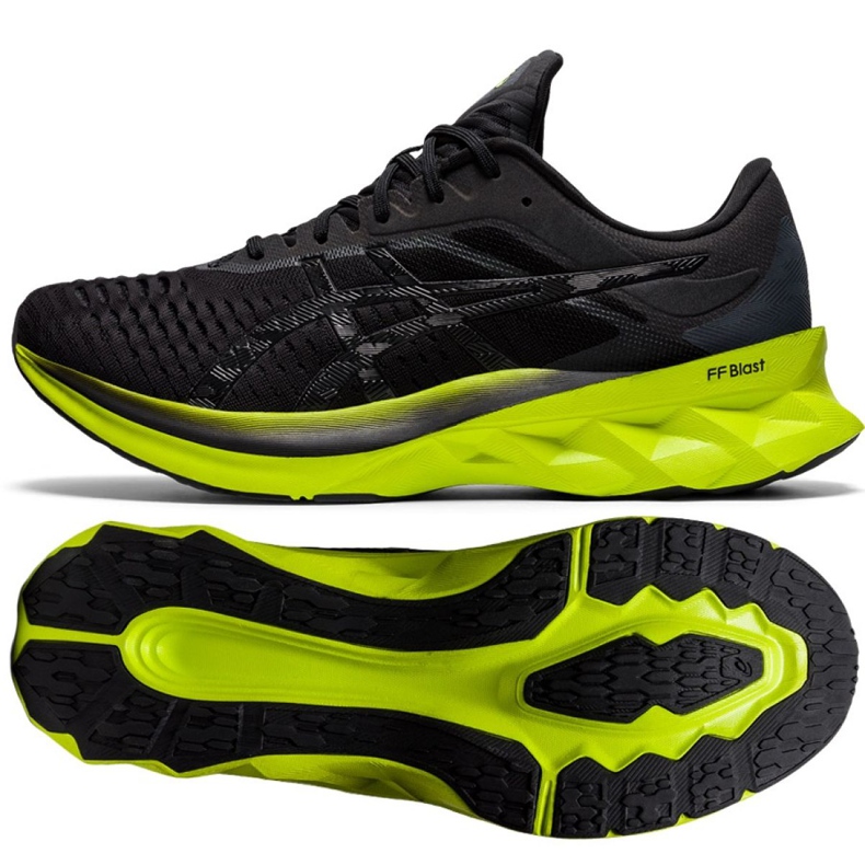 Tênis de corrida Asics Novablast M 1011A681-003 preto cinza verde