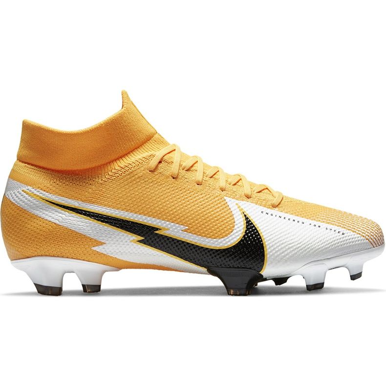 Chuteiras Nike Mercurial Superfly 7 Pro Fg AT5382 801 laranja dourado