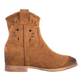 Vinceza Botas de cowboy de cunha Vinez marrom amarelo