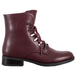 SHELOVET Botas bordô clássicas vermelho