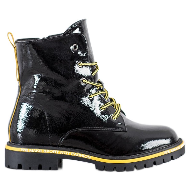 Goodin Trappers envernizados preto amarelo