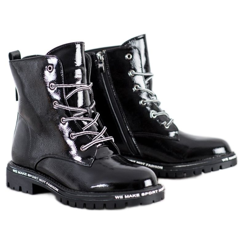 Goodin Trappers envernizados branco preto