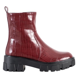 Goodin Botas na plataforma vermelho