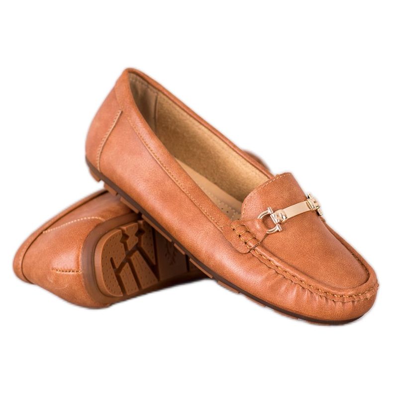 Clowse Mocassins de camelo com enfeite castanho