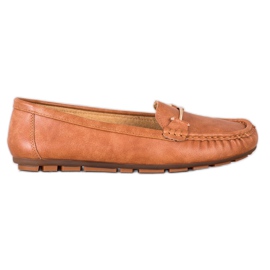 Clowse Mocassins confortáveis ​​de camelo marrom