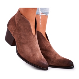 Vinceza Melhor escolha de botinhas femininas com corte marrom