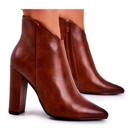 Marquiiz Botas femininas de salto alto Camel Rise Up castanho
