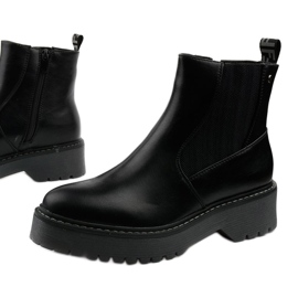 Botas pretas sem salto em couro ecológico Cavern preto