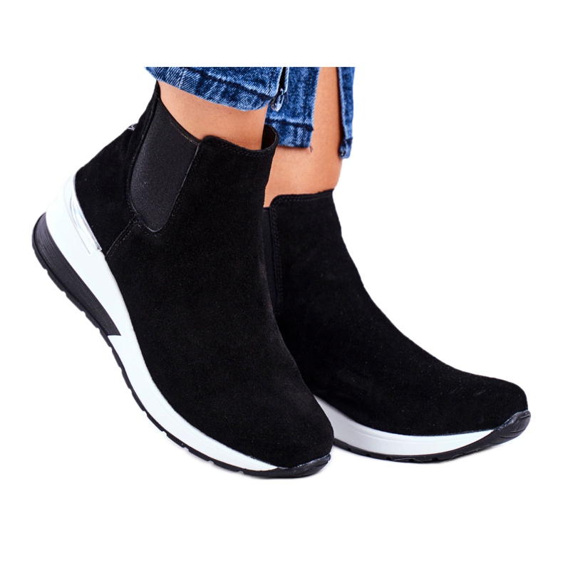 Vinceza Calçados esportivos femininos, tênis, couro preto 21-7781 branco