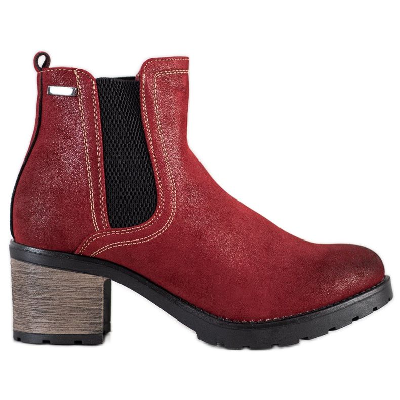 SHELOVET Botas estilosas com glitter vermelho