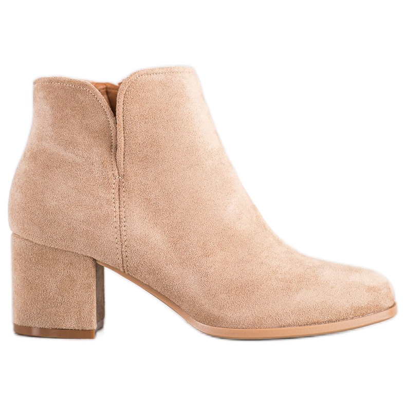 Bella Paris Botas elegantes de salto alto bege