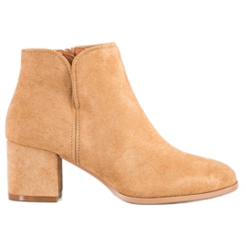 Bella Paris Botas elegantes de salto alto bege