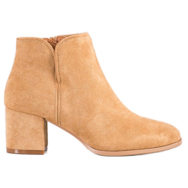 Bella Paris Botas elegantes de salto alto bege