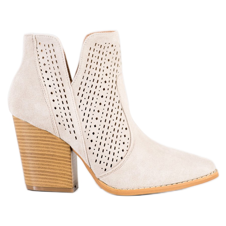 Bella Paris Openwork Booties On The Post bege Bella Paris Openwork Booties On The Post bege