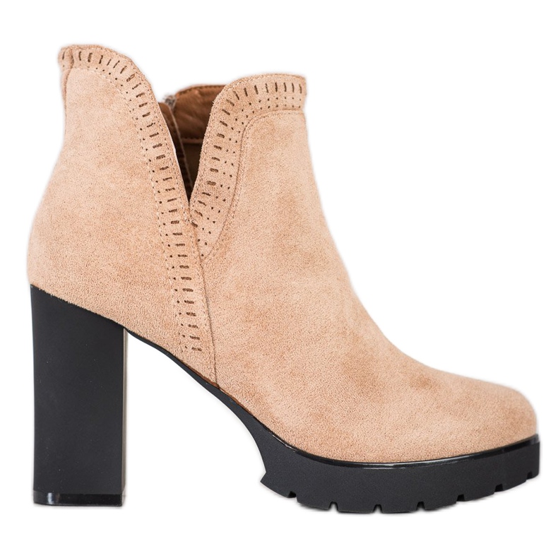 Bella Paris Botas de salto alto bege