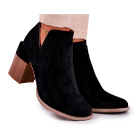 MSMG Botas femininas com corte de salto preto Meliori Dream MSMG Botas femininas com corte de salto preto Meliori Dream