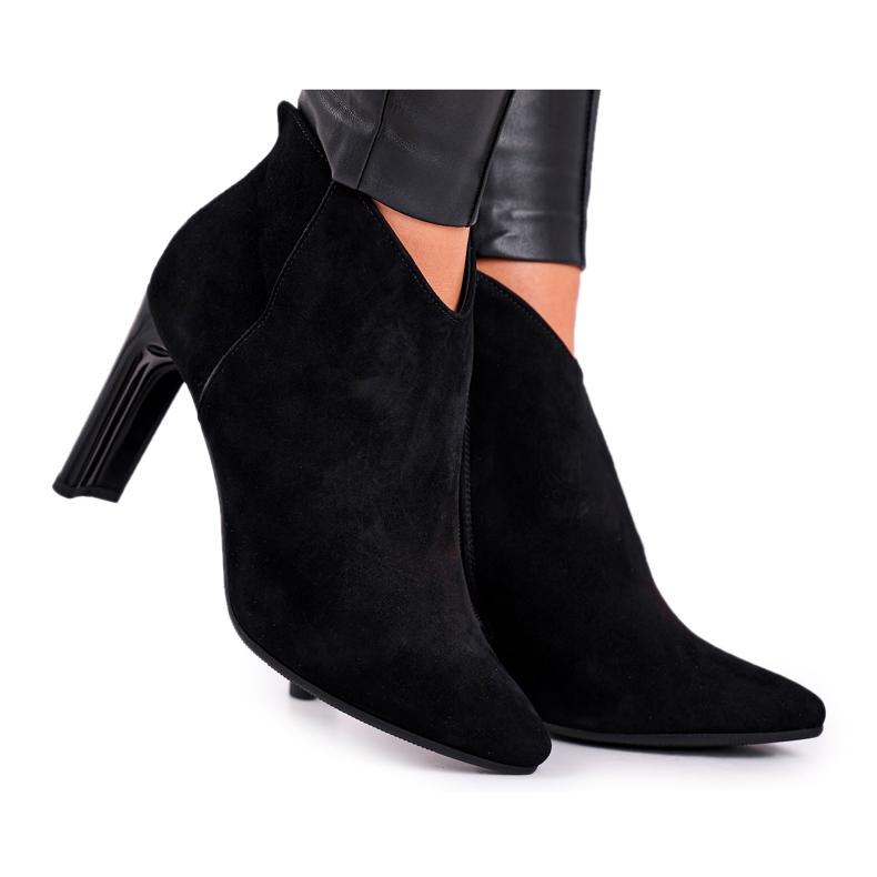 Botas femininas de salto alto Laura Messi Black 2200 preto