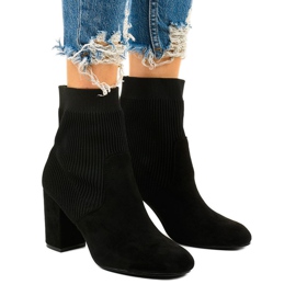 Botas pretas femininas com meia Uhrrelle preto Botas pretas femininas com meia Uhrrelle preto