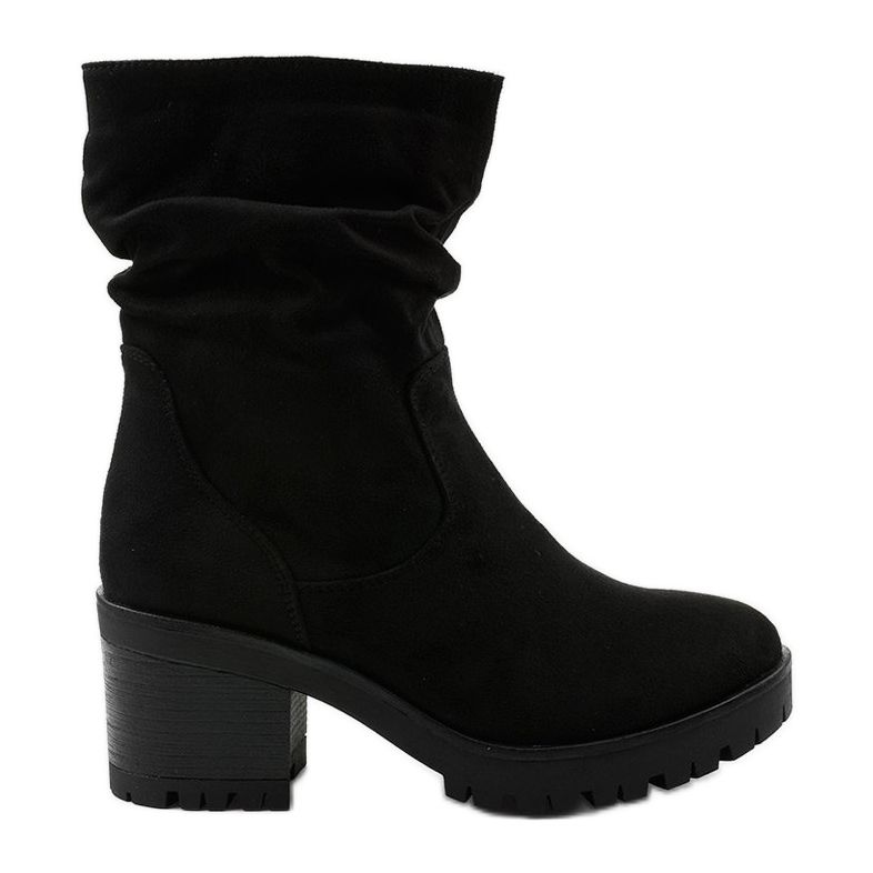 Botins pretos com zíper Pirenassa