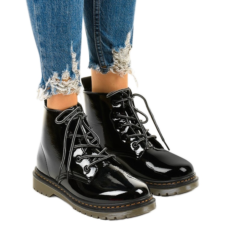 Botas de couro preto TL143-1