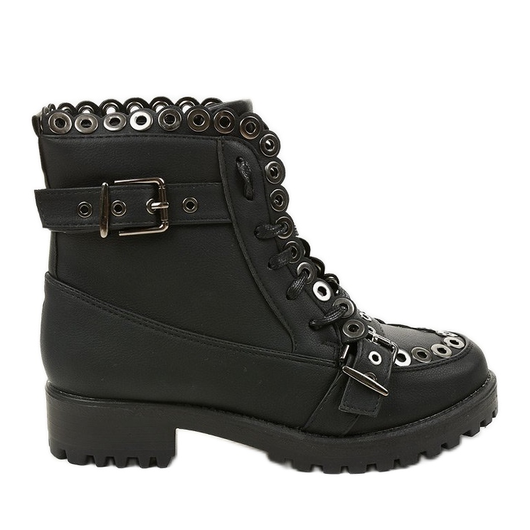 Botas pretas isoladas com fivela 1370-1 preto