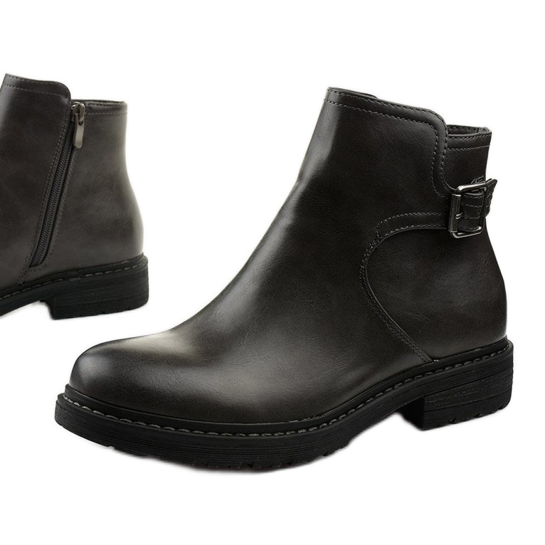 Botas Woodbreath cinza achatadas preto