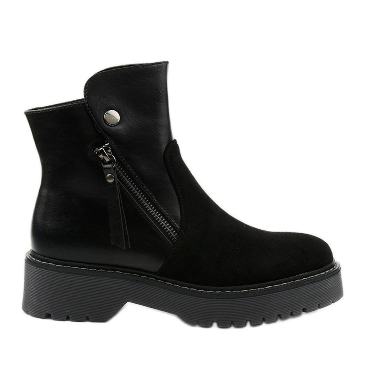 Botins de camurça de couro ecológico preto de Brundstan