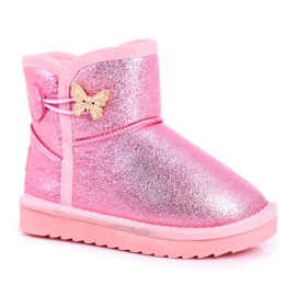 Apawwa Botas de neve quentes para crianças com um Cosmic rosa borboleta Apawwa Botas de neve quentes para crianças com um Cosmic rosa borboleta