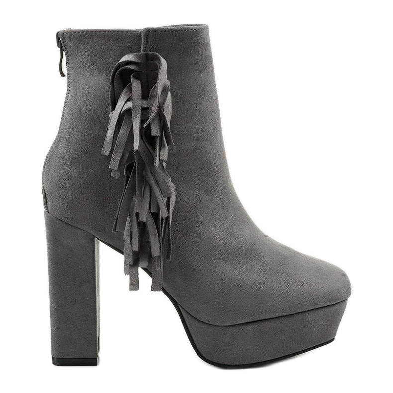 Botins cinza com franjas 1272-5