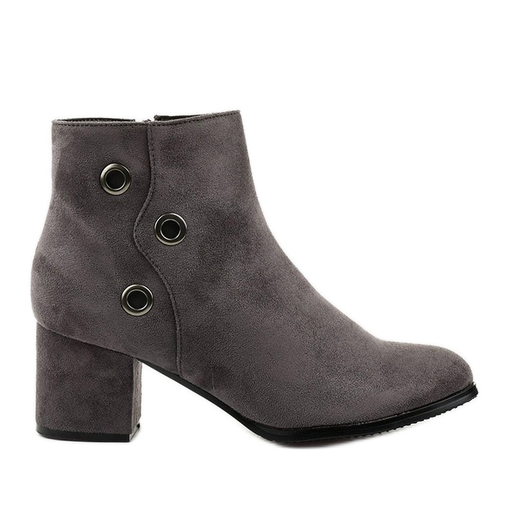 Botas cinza no poste de eco-camurça A8163-3 / A