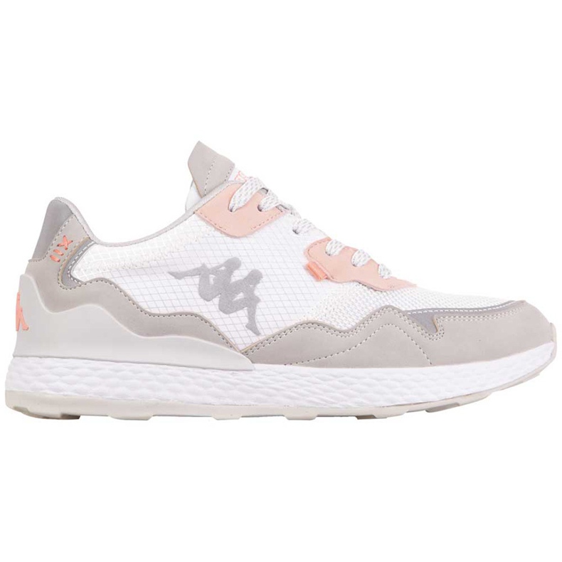 Sapatos femininos Kappa Laverton branco e rosa 242930 1021 cinza