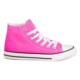 SHELOVET Tênis de cano alto rosa