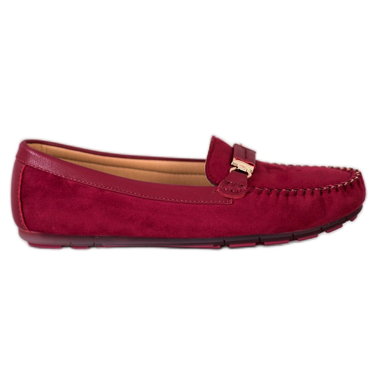 Fama Mocassins de camurça vermelho