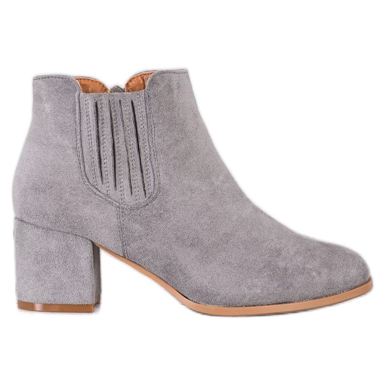 Bella Paris Botas Curtas de Camurça bege