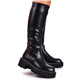 Ideal Botas femininas quentes pretas ambiciosas preto