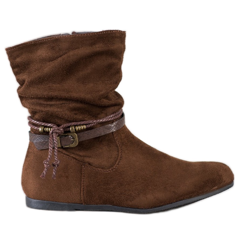 SHELOVET Botas de camurça elegantes castanho
