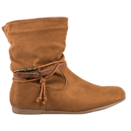 SHELOVET Botas de camurça elegantes castanho