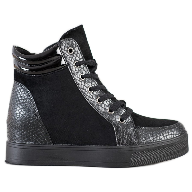 Bestelle Sapatos de cunha confortáveis preto