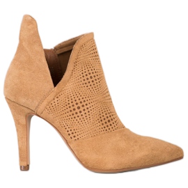 Bella Paris Botas elegantes de salto alto marrom