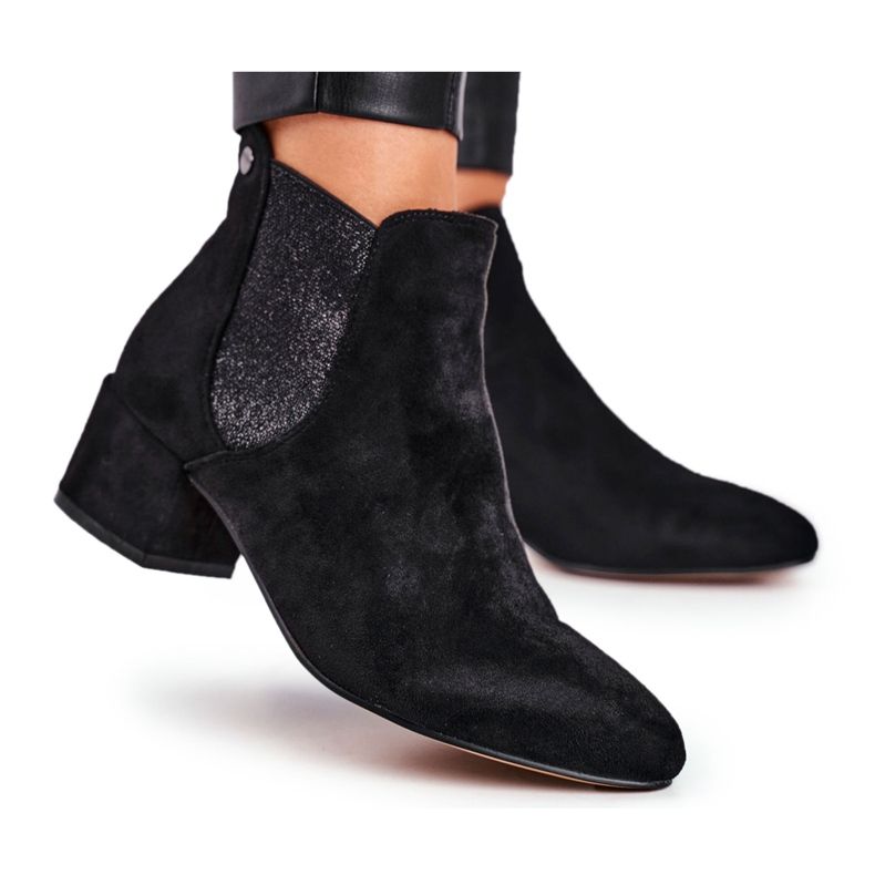 Botas femininas pretas Tersavolle de salto baixo preto
