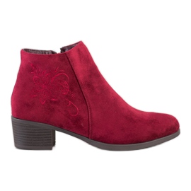 SHELOVET Botas cor de vinho com um aplicativo vermelho
