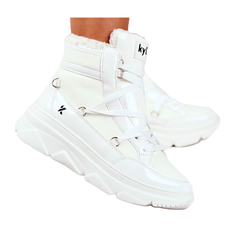 Kylie Crazy Tênis feminino botas de neve branca Missy branco