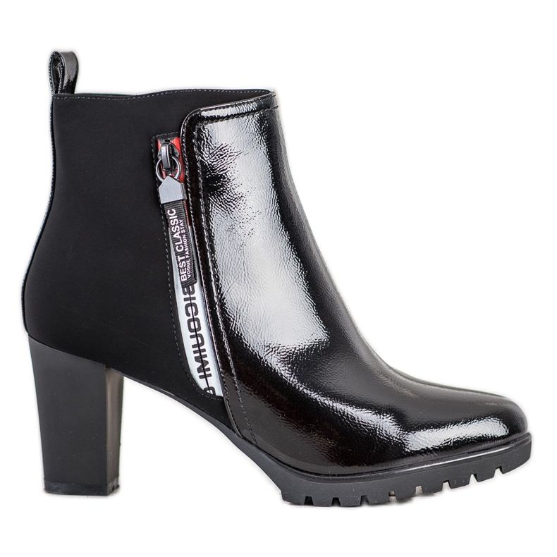Gogo Botas de couro envernizado preto