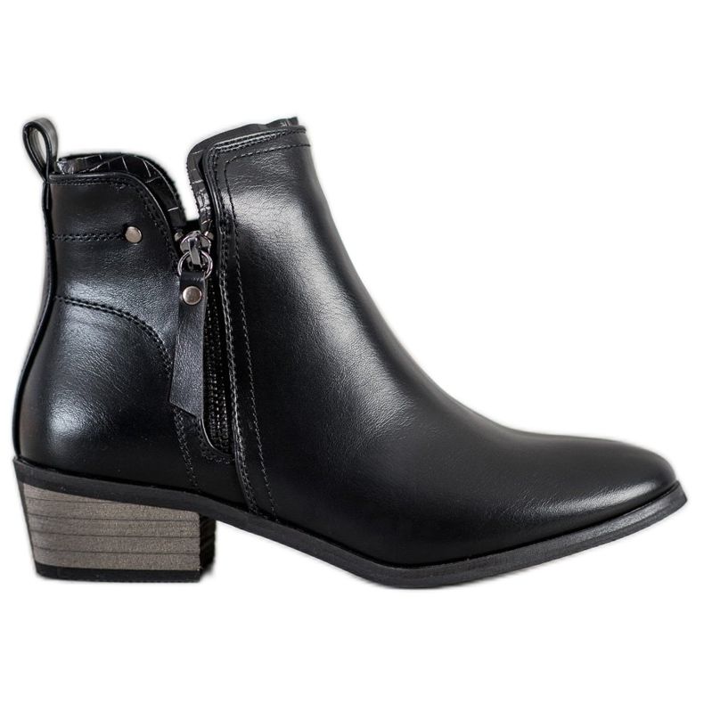 J. Star Botas Com Zíper Decorativo preto