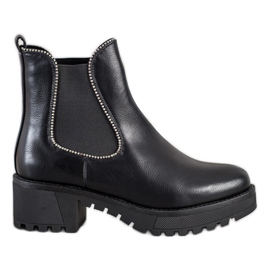 SHELOVET Botas Chelsea com zircônia cúbica preto