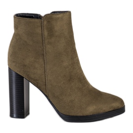 Super Me Botas elegantes de salto alto verde