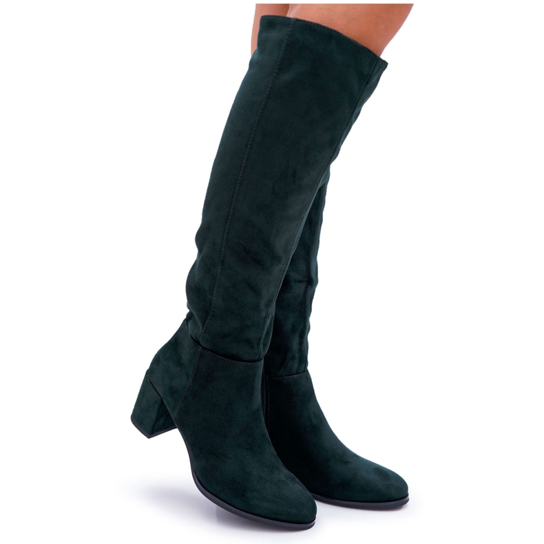 Botas de camurça feminino Sergio Leone verde KZ273