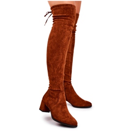 Botas femininas Sergio Leone lycra camelo KZ281 castanho multicolorido