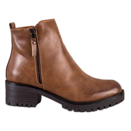Ideal Shoes Botas marrons confortáveis castanho Ideal Shoes Botas marrons confortáveis castanho